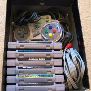Super Nintendo Lot of 6 Games and Accessories